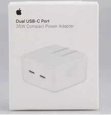 APPLE 35W USB-C DUAL POWER ADAPTER ORIGINAL. PART A2571 (RETAIL PACKAGED)