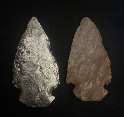 25.3g .999 FINE SILVER Hand Casted Authentic Native American Arrowhead