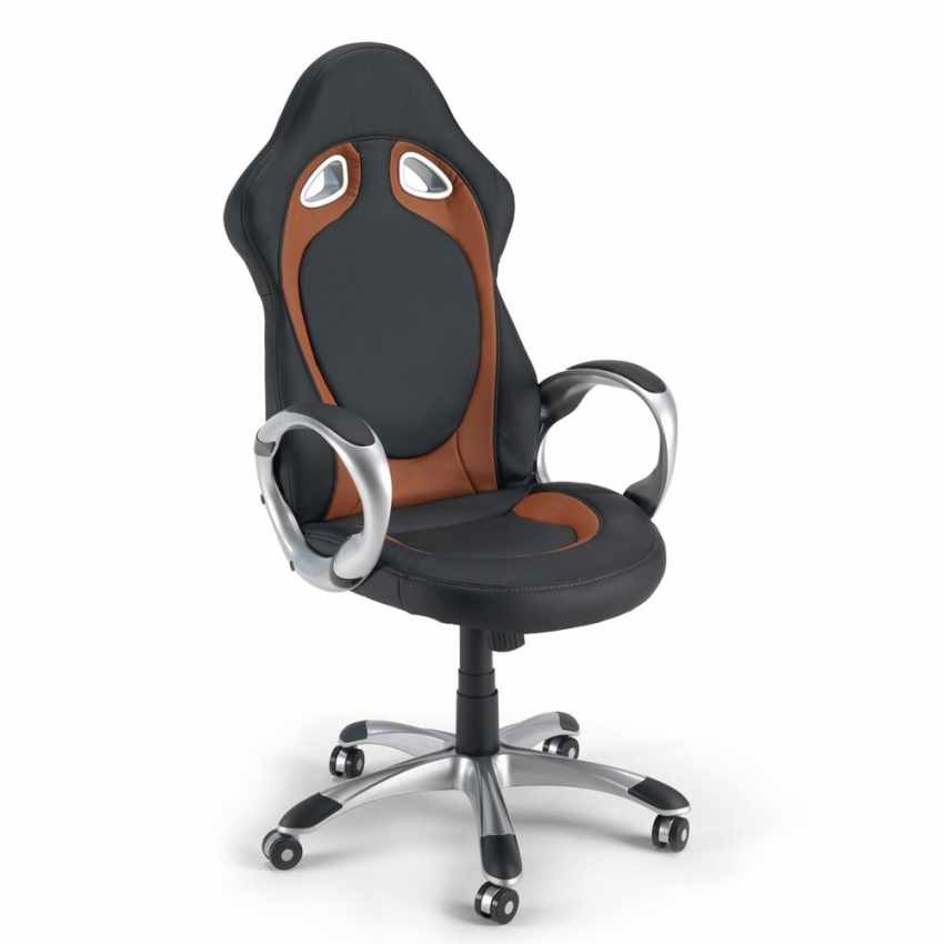 Silla ergonómica gamer y de oficina estilo deportivo Racer en polipiel Race