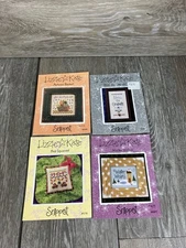 Lizzie Kate Snippet Cross Stitch Design Cards Lot Of 4 Autumn Basket & More