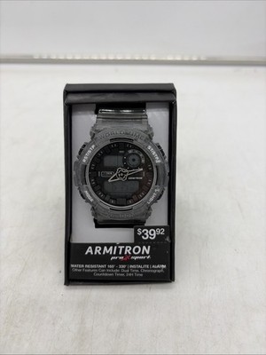 Armitron Unisex Sport Digital Watch Gray 100M Water Resistant World Time *NEW*
