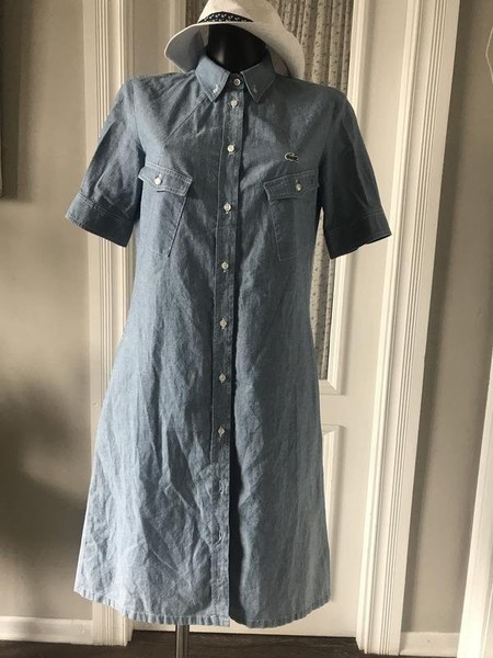 Women Lacoste Dress Blue Cotton 36 / S / 44