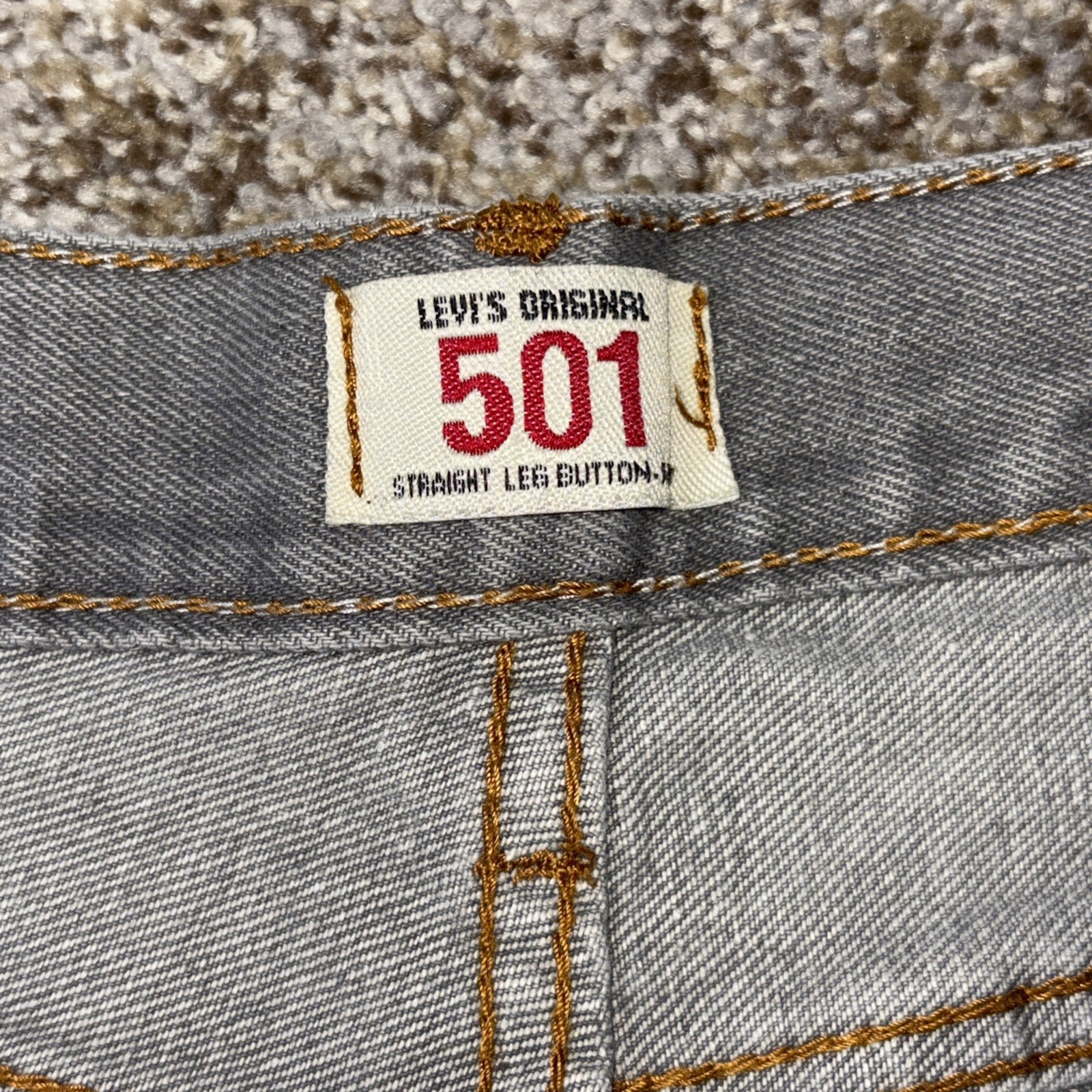 Levis Strauss 501 36x30 Fits 34 X 28 Button Fly Denim Cotton Jeans Gray - View 4