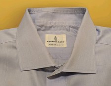 Emanuel Berg Dress 16.5 Shirt Men Modern Fit Button Down Poland Casual 42 Blue