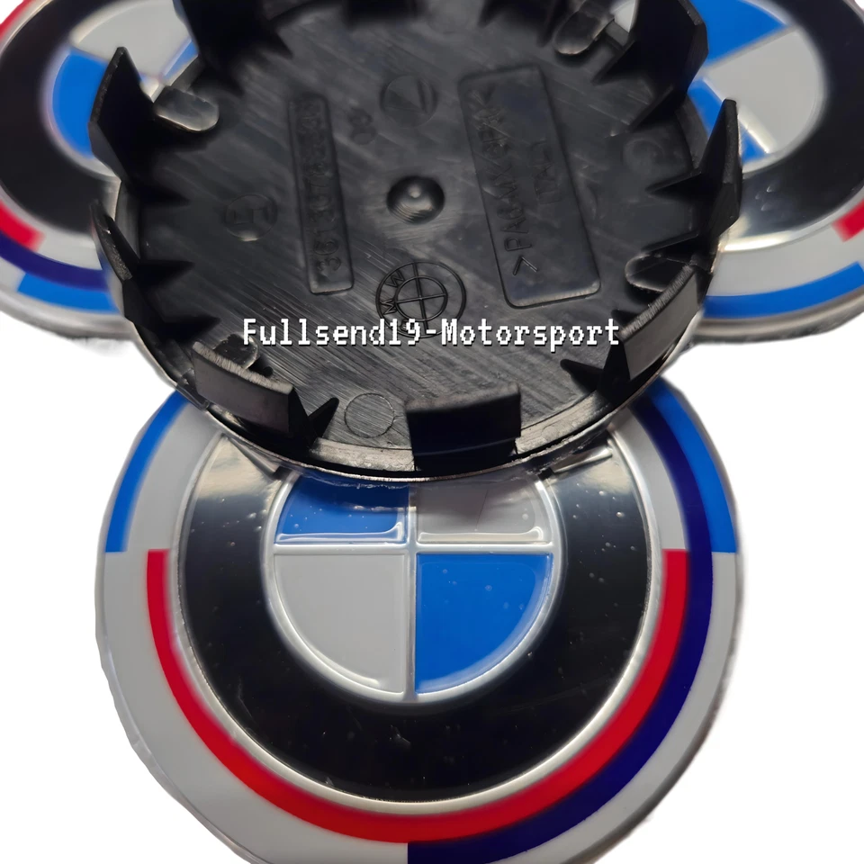 4pcs Wheel Center Emblem Caps for BMW 68mm 50th Anniversary - Image 3 of 4