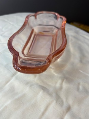 Vintage 1920's Pink Depression Glass Banana Split Ice Cream Sundae dish