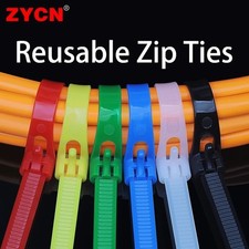 20pcs Plastic Reusable Cable Zip Ties 8 200/250/300/450 Releasable Nylon Adjust.