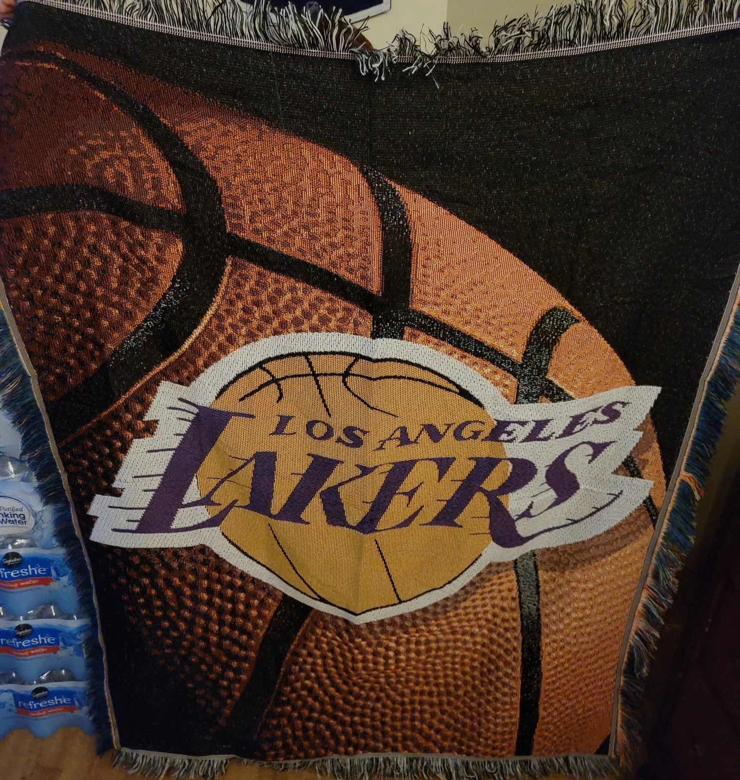 Los Angeles Lakers NBA Basketball Woven Throw Blanket 60x46 New