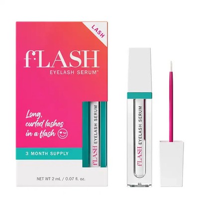 fLASH Eyelash Serum for Long, Curled Natural Lashes - Enhances & Strengthens