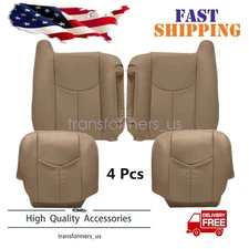 For 03-07 GMC Sierra Driver & Passenger Replacement Bottom & Top Seat Cover Tan