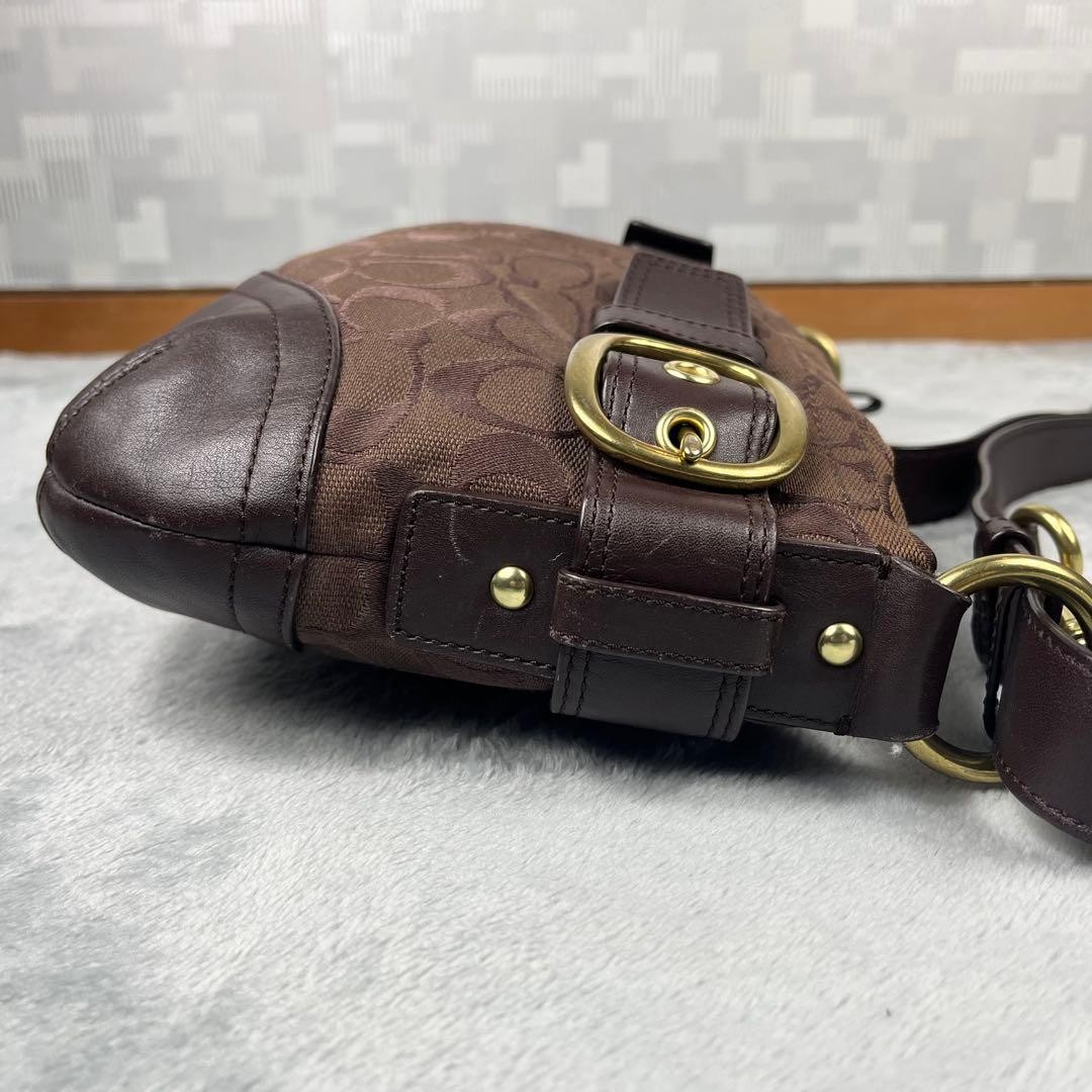 Coach Shoulder Bag Brown Signature thumbnail 4