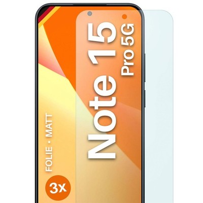 3x Schutzfolie Matt für Xiaomi Redmi Note 15 Pro 5G Displayschutz 4H Anti Reflex