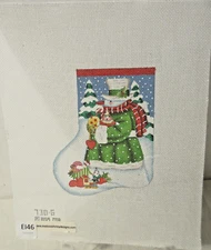 Melissa Shirley SNOWMAN MINI STOCKING Needlepoint Canvas