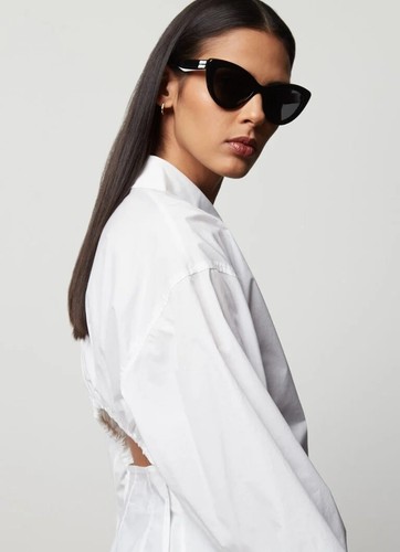 Miu Miu Women Sunglasses Black Dark Grey Cat Eye MU04YS 10G5S0 BRAND NEW - Picture 11 of 12