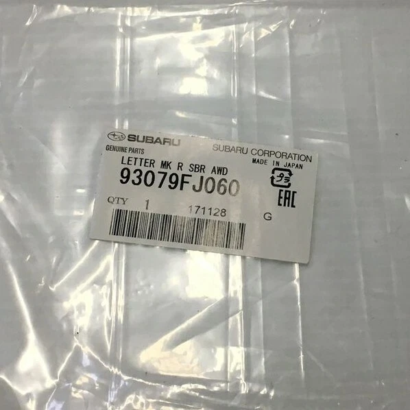 Original OEM Subaru 93079FJ060 "Subaru AWD" letras traseras emblemas Crosstrek Impreza Foto 3 de 3