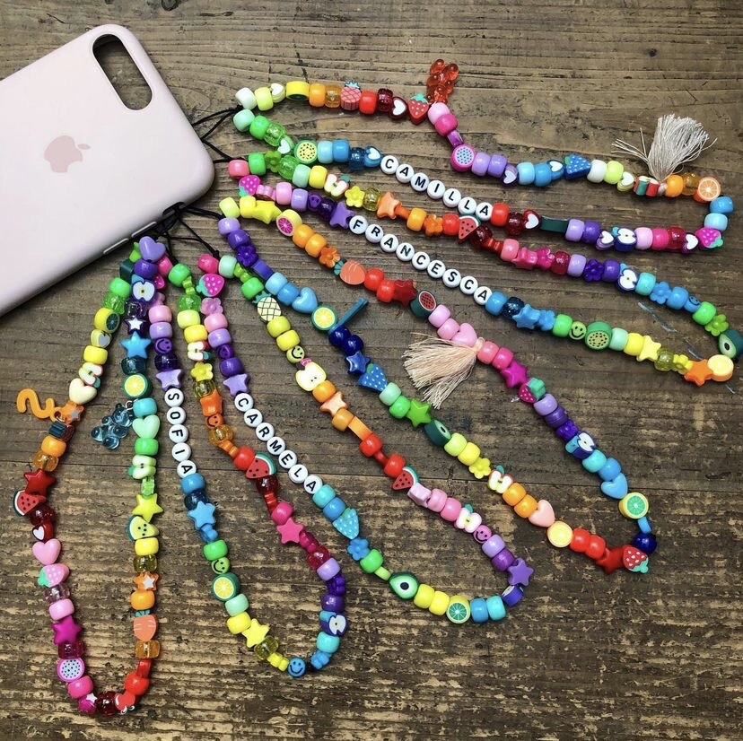 Ciondolo Per Telefono Personalizzato Con Perline Di Perle: Cinturino Per Telefono Personalizzato - Italia - Foto 12