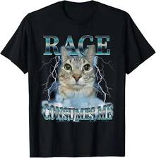 Rage Consumes Me Cat Meme Funny Saying Silly Cats Humor T-Shirt Gift for Dad, Mo