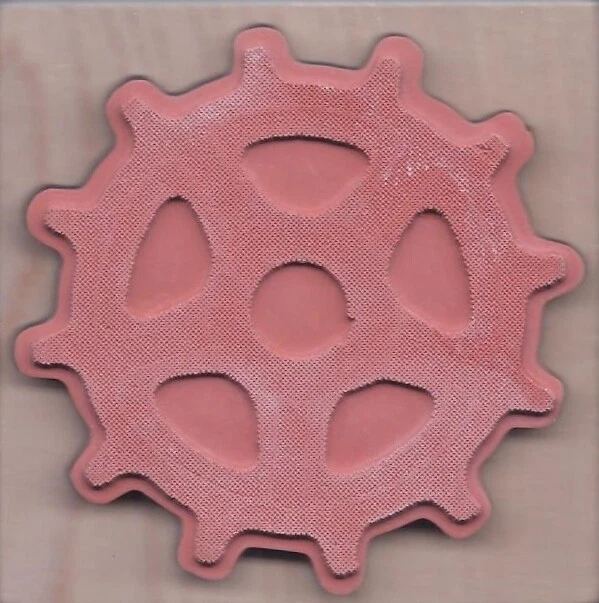 Sello de goma de montaje en madera con engranaje de rueda redonda industrial nuevo collage STEAMPUNK Foto 2 de 2