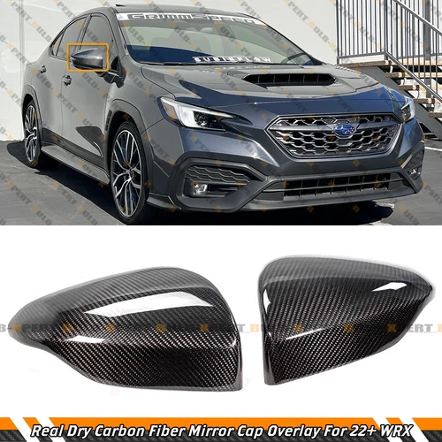 FULL DRY CARBON FIBER SIDE MIRROR COVER CAPS OVERLAY FOR 2022-2025 SUBARU WRX VB