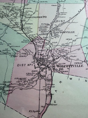 BEERS 1874 LITCHFIELD COUNTY ATLAS MAPS -NAMED BUSINESSES -HOMES- TORRINGTON - Picture 6 of 7