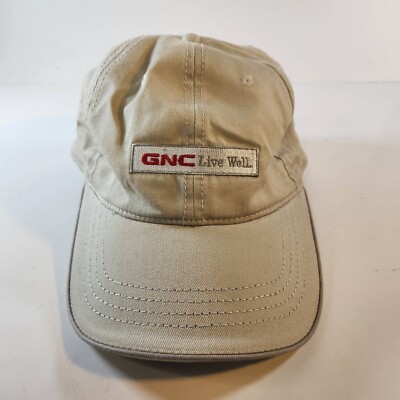 GNC Live Well Adjustable Strapback Hat Cap Beige