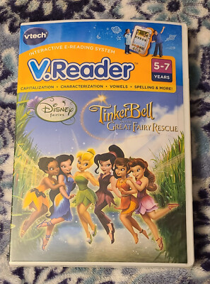 VTech VReader Disney ''TinkerBell and the Great Fairy Rescue'' Ages 5-7 New