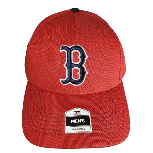 Boston Red Sox Fan Favorite Red Strapback Hook & Loop Hat Cap Logo NWT - Picture 1 of 7