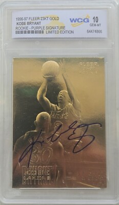 Kobe Bryant 1996-97 Fleer 23KT Gold Rookie Purple Signature