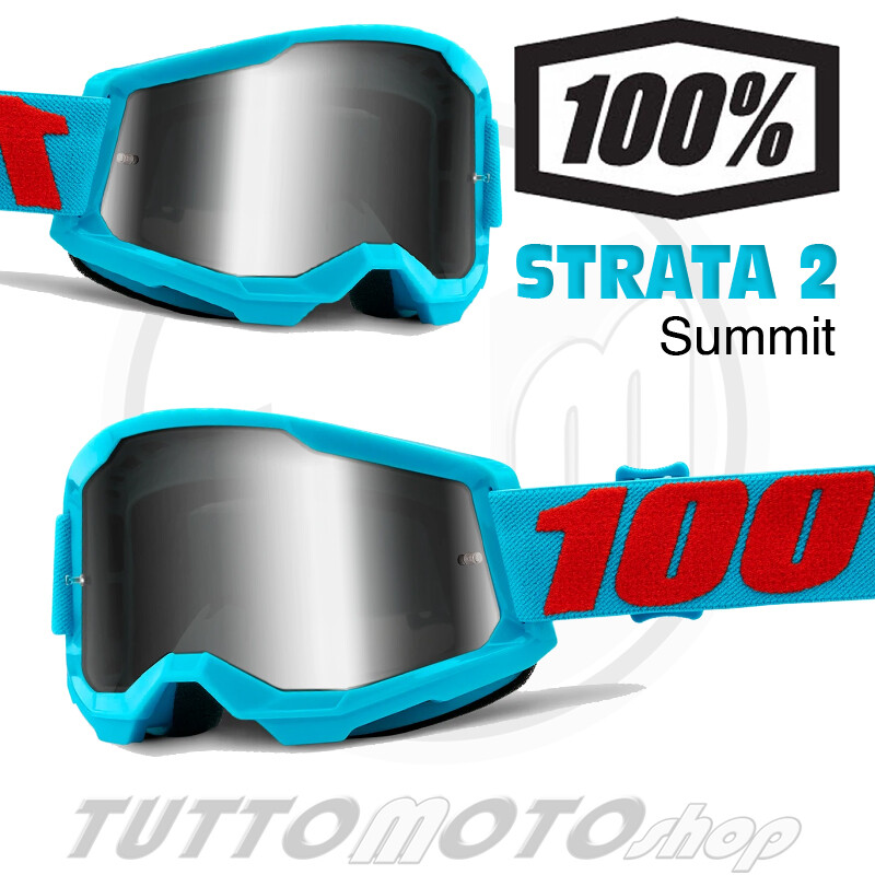 Occhiali Mascherine 100 Cross Maschera 100% Strata Rossa Con Lente