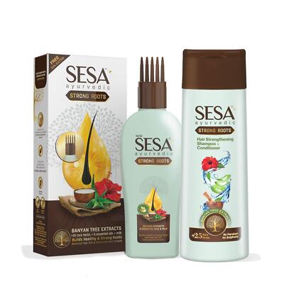 Sesa Ayurvedic Stark Wurzel Haaröl 100ml Shampoo Haarspülung 200ml Pack 2