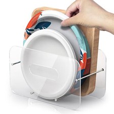 Paper Plate Dispenser for Round/Square 7-12 Inch Paper Plates, Space-Saving P...
