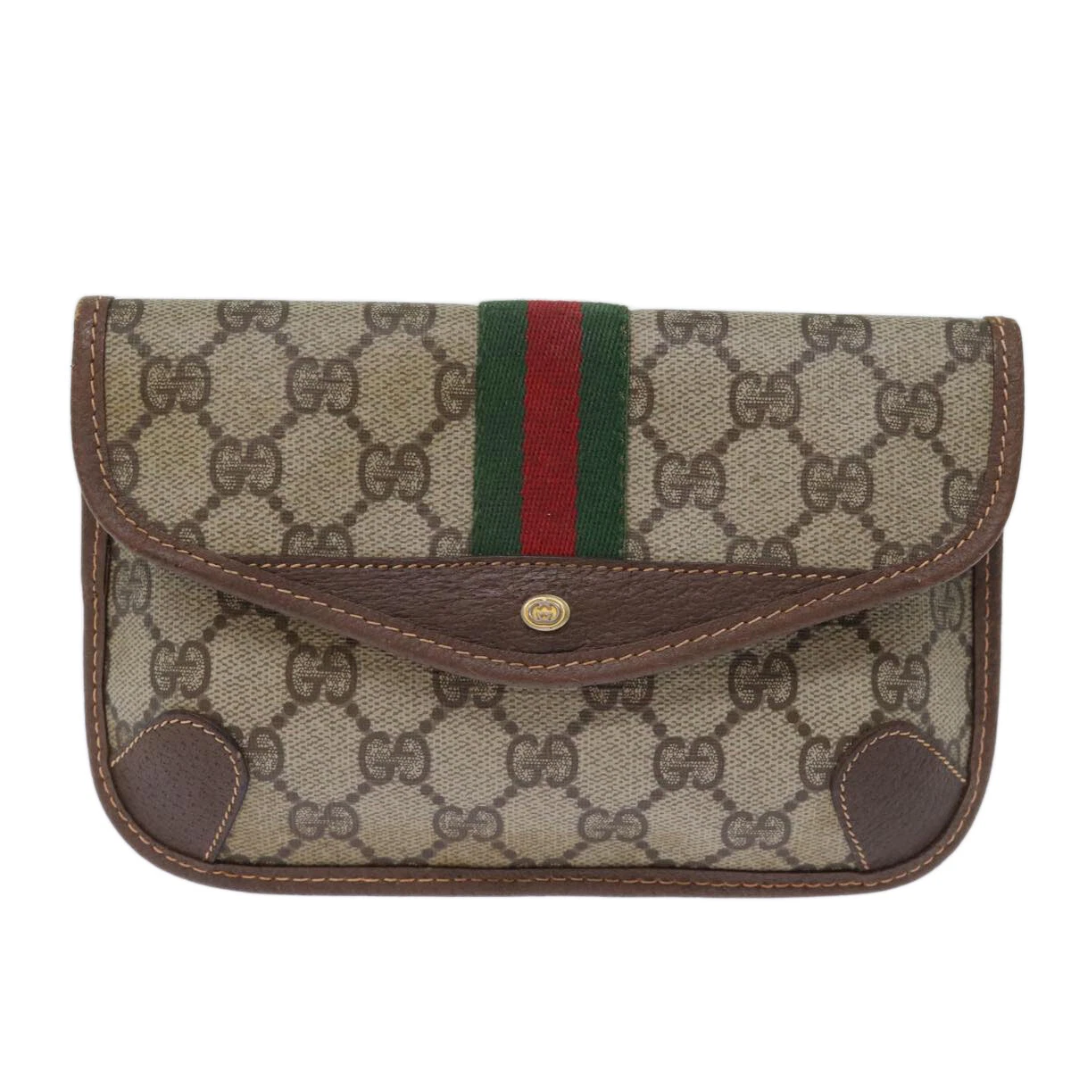 Sac pochette en cuir beige sherry Gucci authentique
