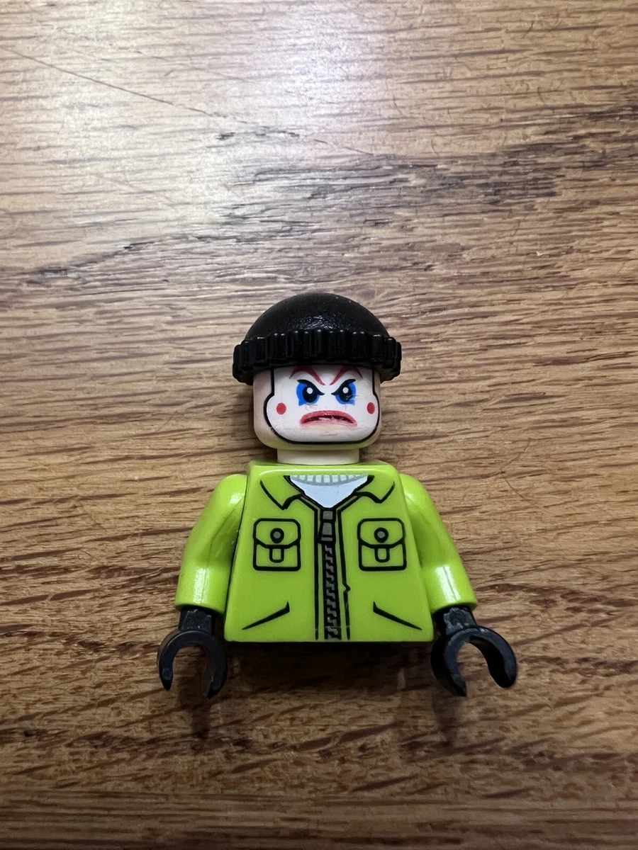 LEGO Minifig Jokers Henchman Joker Logo on Back Lime Missing