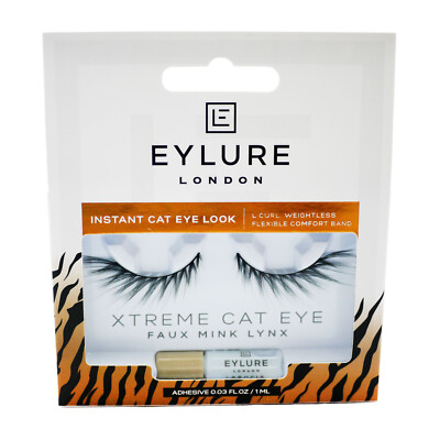 EYLURE INSTANT CAT EYE LOOK XTREME CAT EYE FAUX MINK LUCHS, L CURL, SCHWERELOS
