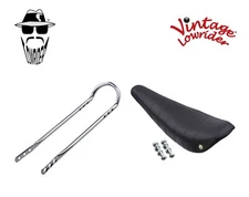16" ORIGINAL LOWRIDER All Black BANANA SEAT W/Chrome Sissy Bar FOR 16" Bicycle