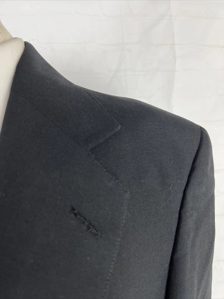 Blazer de lana lisa negra para hombre Adams Row 42L $395 Foto 2 de 4