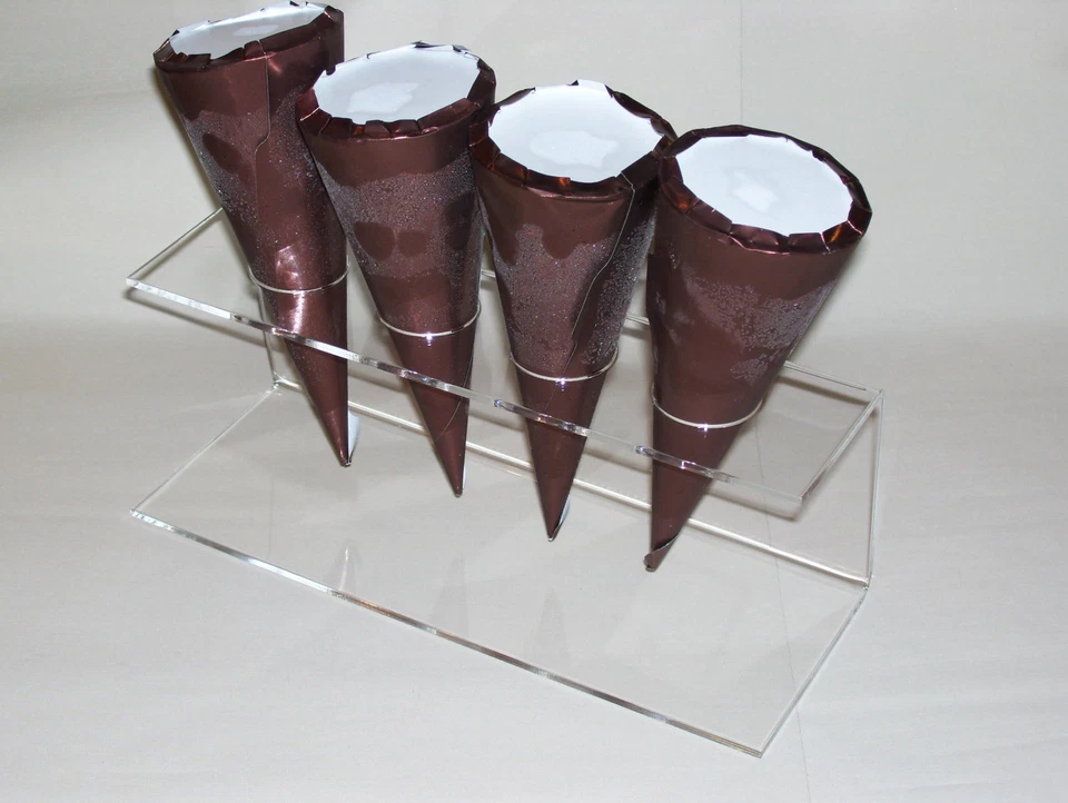 ICE CREAM CONE HOLDER CLEAR ACRYLIC PERSPEX