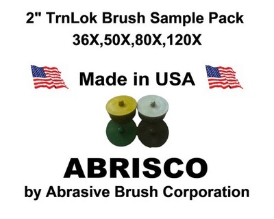 2'' Abrasive Bristle Brush Sample Pack, TrnLok,  Roloc, E-Z Lok 36, 50, 80, 120