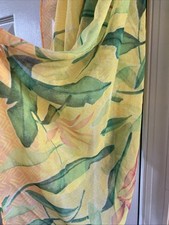VTG Large Square Scarf Shawl Women Yellow Floral Pink 40"x40" Lightweight