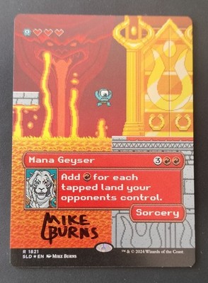 MTG FOIL Mana Geyser Signed Mike Burns