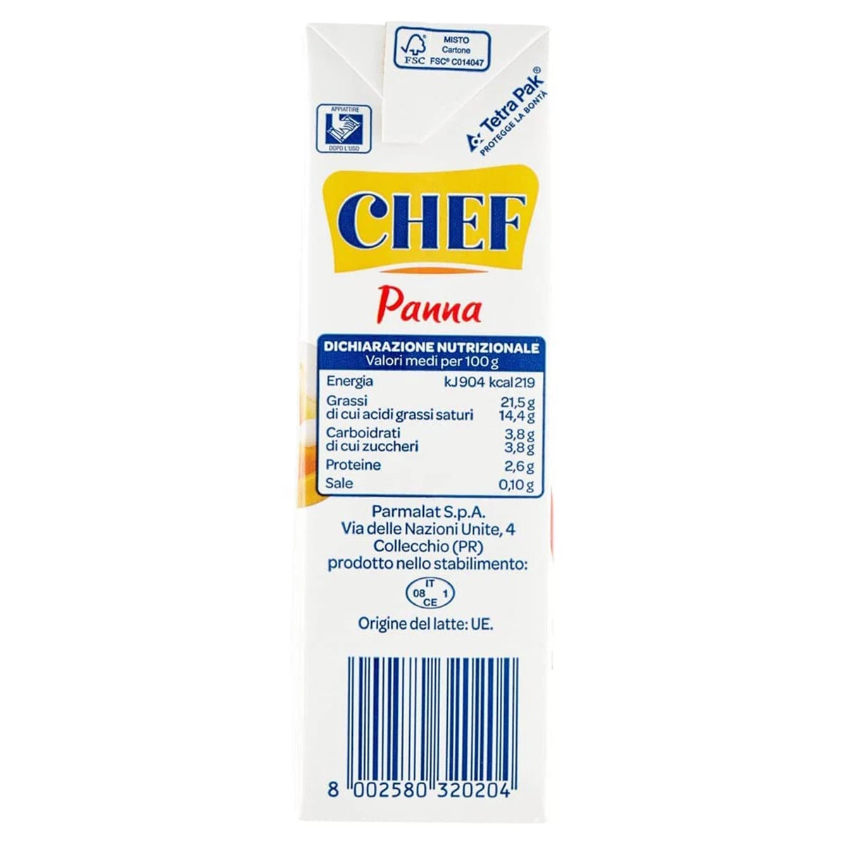 Parmalat Chef Kochsahne 12x500g haltbare Sahne Pasta & Saucen +Polpa