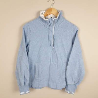 Joules Sweatshirt Damen UK 12 blau Half Zip Trichterausschnitt Freizeit Outdoor Lagenlook