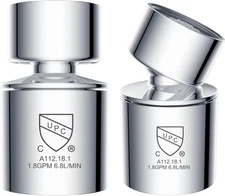 Hibbent 2 Pack NSF/ANSI/CAN 61 Certified Faucet Aerator, CUPC Chrome Finish 