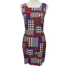 Vintage Lingdarl Womens Sz M/L? Bold Mixed Patchwork Sleeveless Made Italy Dress