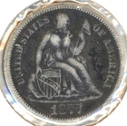 1877-CC SEATED LIBERTY SILVER DIME ~ VERY FINE CONDITION