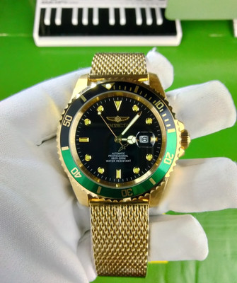 Invicta Pro Diver 47967 Automatic Men s Watch 47mm Gold Black Dial 200M