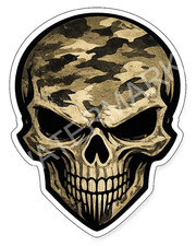 Camouflage Camo Skull Car Truck Window Helmet Bike Wall Vinyl Stickerdecal 12