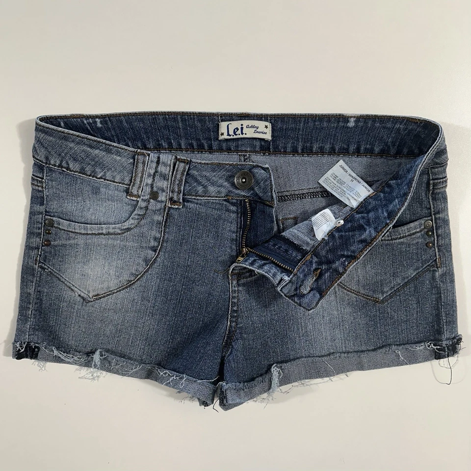 VINTAGE Y2K Lei Micro Shorts Size 11 Distressed Cut Off Retro Ashley Fit 2010 - Image 3 of 4