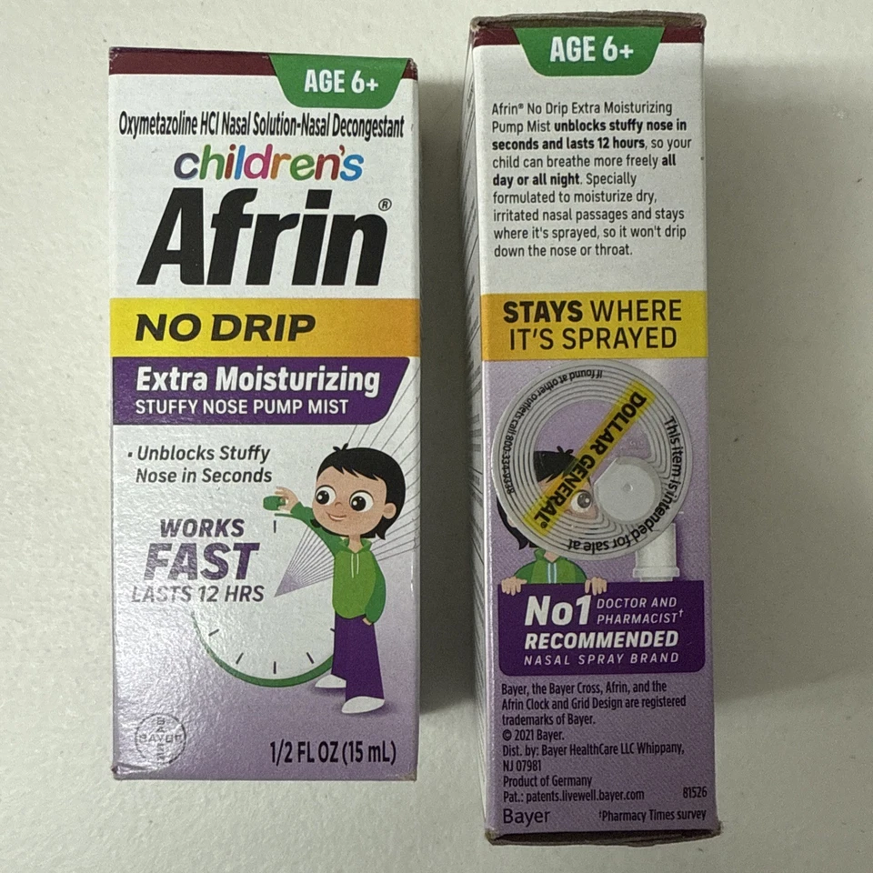 Childrens Afrin No Drip Extra Moisturizing 12 Hour Stuffy Nose Nasal Spray, 15ml - Image 2 of 4