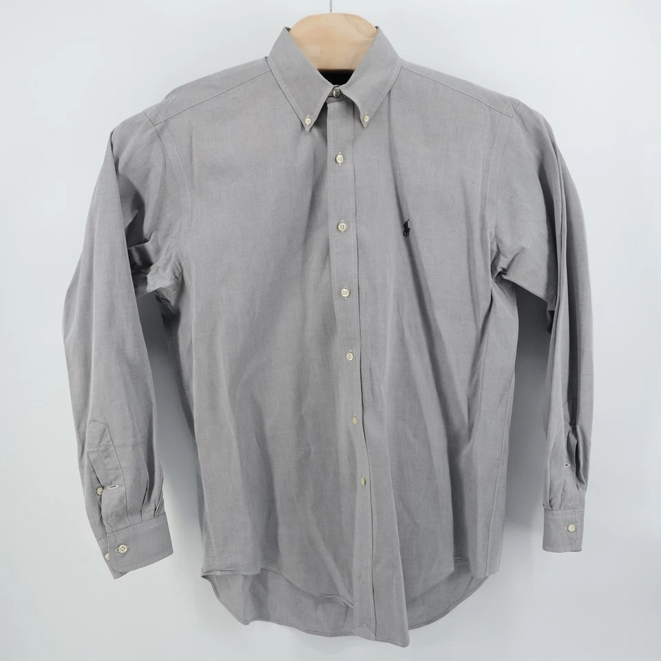 Polo Ralph Lauren Yarmouth Pinpoint Oxford Button Down Shirt 15.5 34/35 Grey M - Image 2 of 4